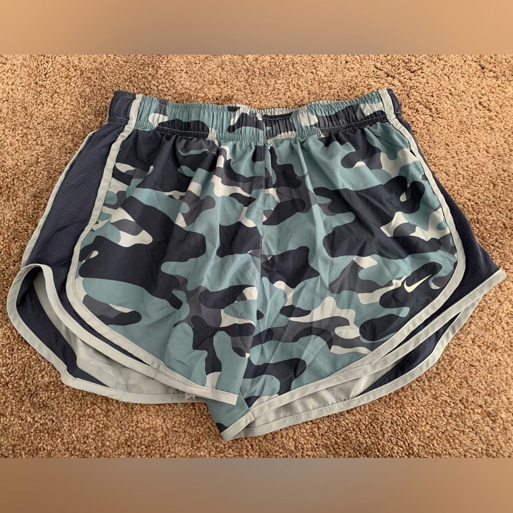 blue camo nike running shorts (M)